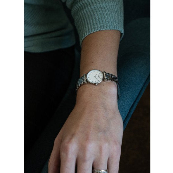 Longines La Grande Classique Diamonds White Dial Silver Steel Strap Watch for Women - L4.209.4.87.6