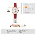 Emporio Armani Gianni T-Bar Mother of Pearl White Dial Red Leather Strap Watch For Women - AR60048