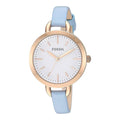 Fossil Classic White Dial Blue Leather Strap Watch for Women - BQ3327