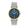 Versace Meander Blue Dial Silver Mesh Bracelet Watch for Women - VELW00520