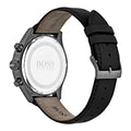 Hugo Boss Grand Prix Black Dial Black Leather Strap Watch for Men - 1513474