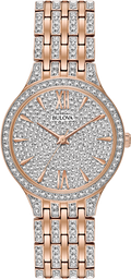 Bulova Crystal Collection Silver Crystals Dial Two Tone Steel Strap Watch for Women - 98L235