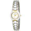 Bulova Classic White Dial Two Tone Steel Strap Watch for Women - 98T84