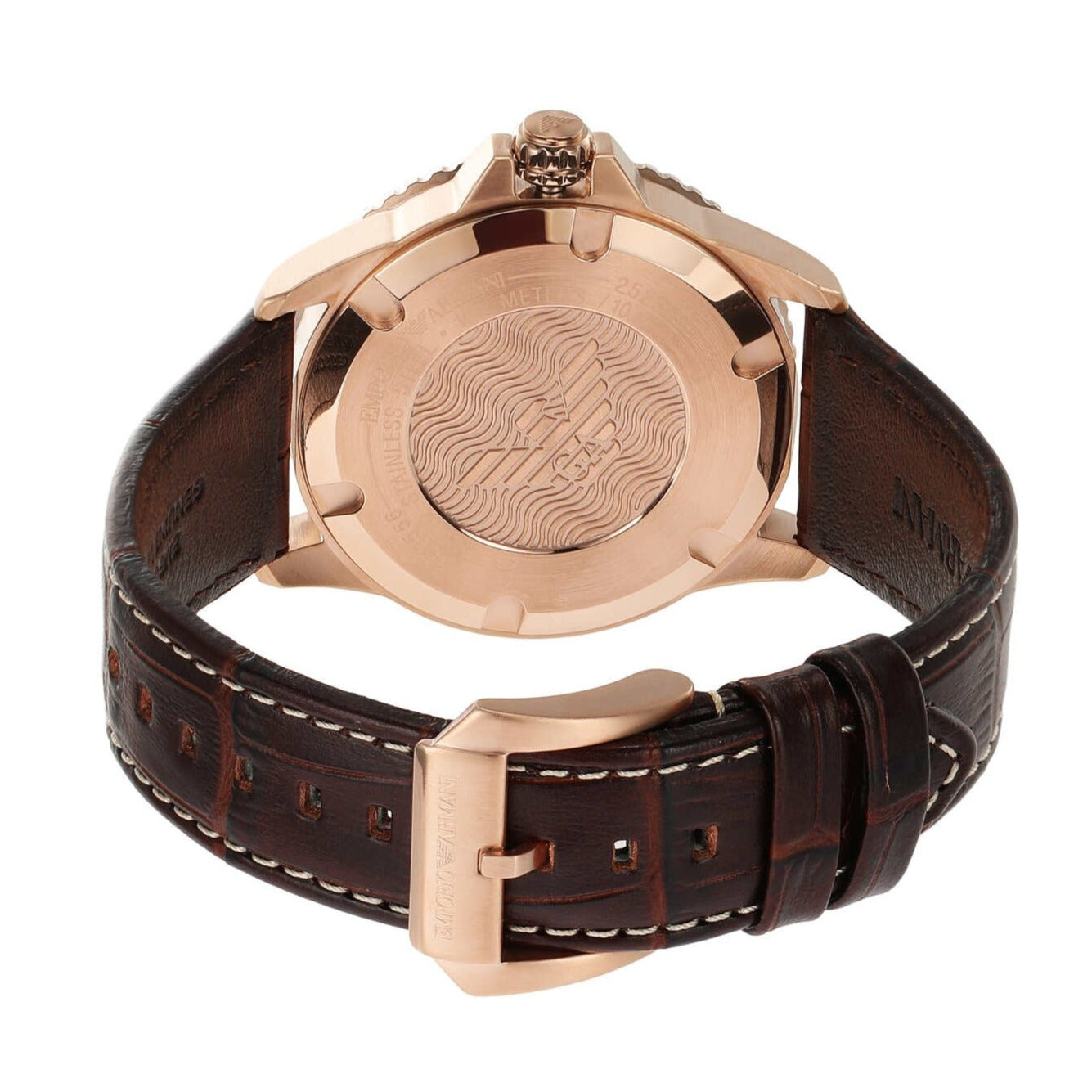 Emporio Armani Pro Planet Three Hand Date Blue Dial Brown Leather Strap Watch For Men - AR11556