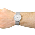 Calvin Klein Minimal Silver Dial Silver Mesh Bracelet Watch for Men - K3M21126