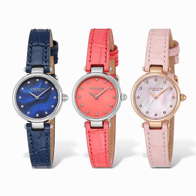 Coach Park Pink Dial Pink Leather Strap Watch for Women - 14503536