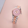 Michael Kors Layton Three Hand Pink Dial Two Tone Steel Strap Watch For Women - MK6894