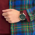 Tommy Hilfiger Hunter Green Dial Brown Leather Strap Watch for Men - 1791607