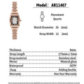 Emporio Armani Gianni T-Bar Analog Crystal Brown Dial Rose Gold Steel Strap Watch For Women - AR11407