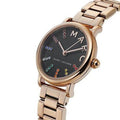Marc Jacobs Roxy Black Dial Rose Gold Steel Strap Watch for Women - MJ3569