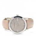 Burberry The City Silver Dial Beige Leather Strap Unisex Watch - BU9010