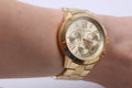 Michael Kors Bradshaw Chronograph Gold Dial Gold Steel Strap Watch For Women - MK5777