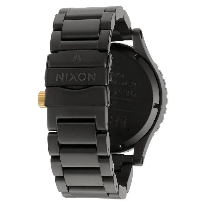 Nixon 51-30 Chronograph Black Dial Black Steel Strap Watch for Men - A083-1041