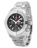 Breitling Super Avenger Chronograph 48 Black Dial Silver Steel Strap Watch for Men - A13375101B1A1