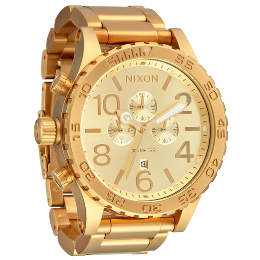 Nixon 51-30 Chrono Gold Dial Gold Steel Strap Watch for Men - A083-502