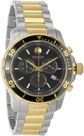 Movado Series 800 Chronograph Black Dial Two Tone Steel Strap Watch For Men - 2600146