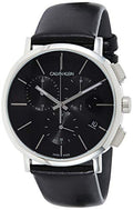 Calvin Klein Posh Black Dial Black Leather Strap Watch for Men - K8Q371C1
