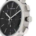 Calvin Klein Posh Black Dial Black Leather Strap Watch for Men - K8Q371C1