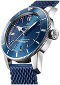Breitling Superocean Heritage II B20 44mm Blue Dial Blue Rubber Strap Mens Watch - AB2030161C1S1