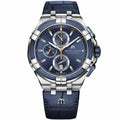 Maurice Lacroix Aikon Chronograph Blue Dial Blue Leather Strap Watch For Men - AI1018-SS001-432-4