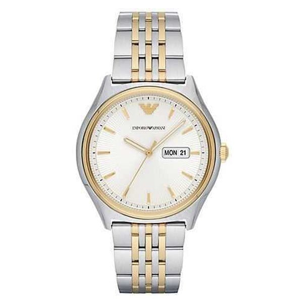 Emporio Armani Cream Dial Two Tone Steel Strap Watch For Men - AR11034