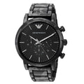Emporio Armani Luigi Chronograph Black Dial Black Steep Strap Watch For Men - AR11045