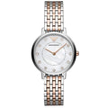 Emporio Armani Gianni T Bar Mother of Pearl Dial Two Tone Steel Strap Watch For Women - AR2508