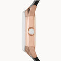 Emporio Armani Gioia Quartz Mother of Pearl Dial Black Leather Strap Watch For Women - AR11390