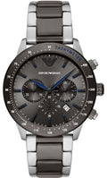 Emporio Armani Chronograph Grey Dial Two Tone Steel Strap Watch For Men - AR11391