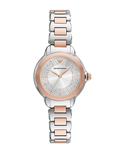 Emporio Armani Mia Three-Hand Analog Crystal Silver Dial Two Tone Steel Strap Watch For Women - AR11643
