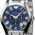 Emporio Armani Classic Blue Dial Silver Steel Strap Watch For Men - AR1635