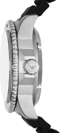 Emporio Armani Meccanico Automatic Black Dial Black Silicone Strap Watch For Men - AR60062