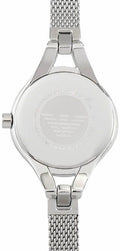 Emporio Armani Classic Quartz Black Dial Silver Steel Strap Watch For Women - AR7328