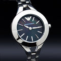 Emporio Armani Classic Quartz Black Dial Silver Steel Strap Watch For Women - AR7328