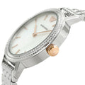 Emporio Armani Interchangeable Analog Mother of Pearl Dial Silver Steel Strap Watch For Women - AR80020