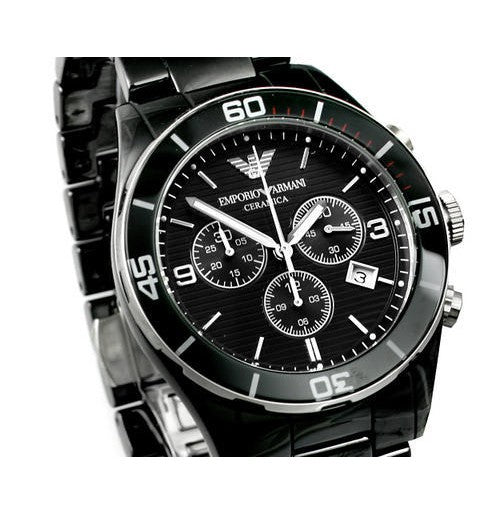 Emporio Armani Black Ceramic Chronograph Black Dial Watch For Men - AR1421