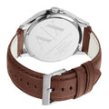Armani Exchange Hampton Chronograph White Dial Brown Leather Strap Watch For Men - AX2187