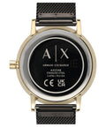 Armani Exchange Lola Three Hand Black Dial Black Mesh Strap Watch For Women - AX5548