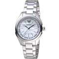 Emporio Armani Valeria Quartz Mother of Pearl Dial Silver Steel Strap Watch For Women - AR11030