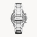 Fossil Bannon Chronograph Green Dial Silver Steel Strap Watch for Men - BQ2492