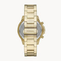 Fossil Bannon Multifunction Chronograph Green Dial Gold Steel Strap Watch for Men - BQ2493