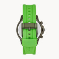 Fossil Bannon Chronograph Grey Dial Green Silicone Strap Watch for Men - BQ2501