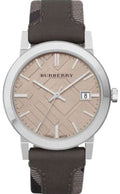 Burberry The City Grey Dial Leather Strap Watch for Men - BU9020