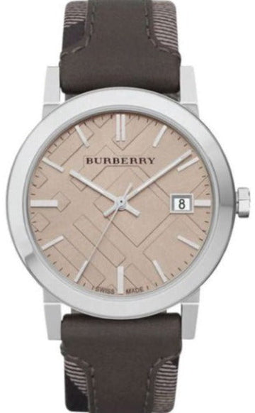 Burberry The City Grey Dial Leather Strap Watch for Men - BU9020