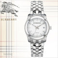 Burberry Heritage Check White Dial Silver Steel Strap Watch for Women - BU1853