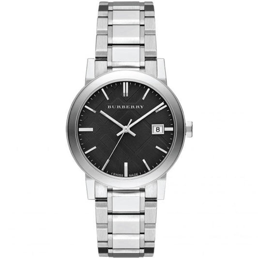 Burberry The City Black Dial Silver Stainless Steel Strap Watch for Women - BU9001