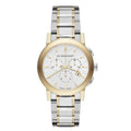 Burberry The City White Dial Two Tone Steel Strap Watch for Men - BU9751