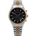 Michael Kors Lexington Chronograph Crystals Black Dial Two Tone Steel Strap Watch for Men - MK8714