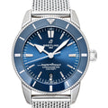 Breitling Superocean Heritage B20 Automatic 44 Blue Dial Silver Mesh Bracelet Watch for Men - AB2030161C1A1