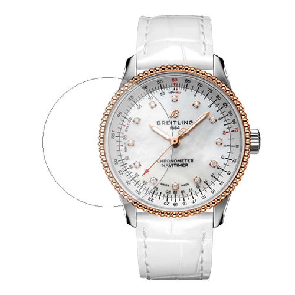Breitling Navitimer Automatic 35 Mother of Pearl Dial White Leather Strap Watch for Women - U17395211A1P3